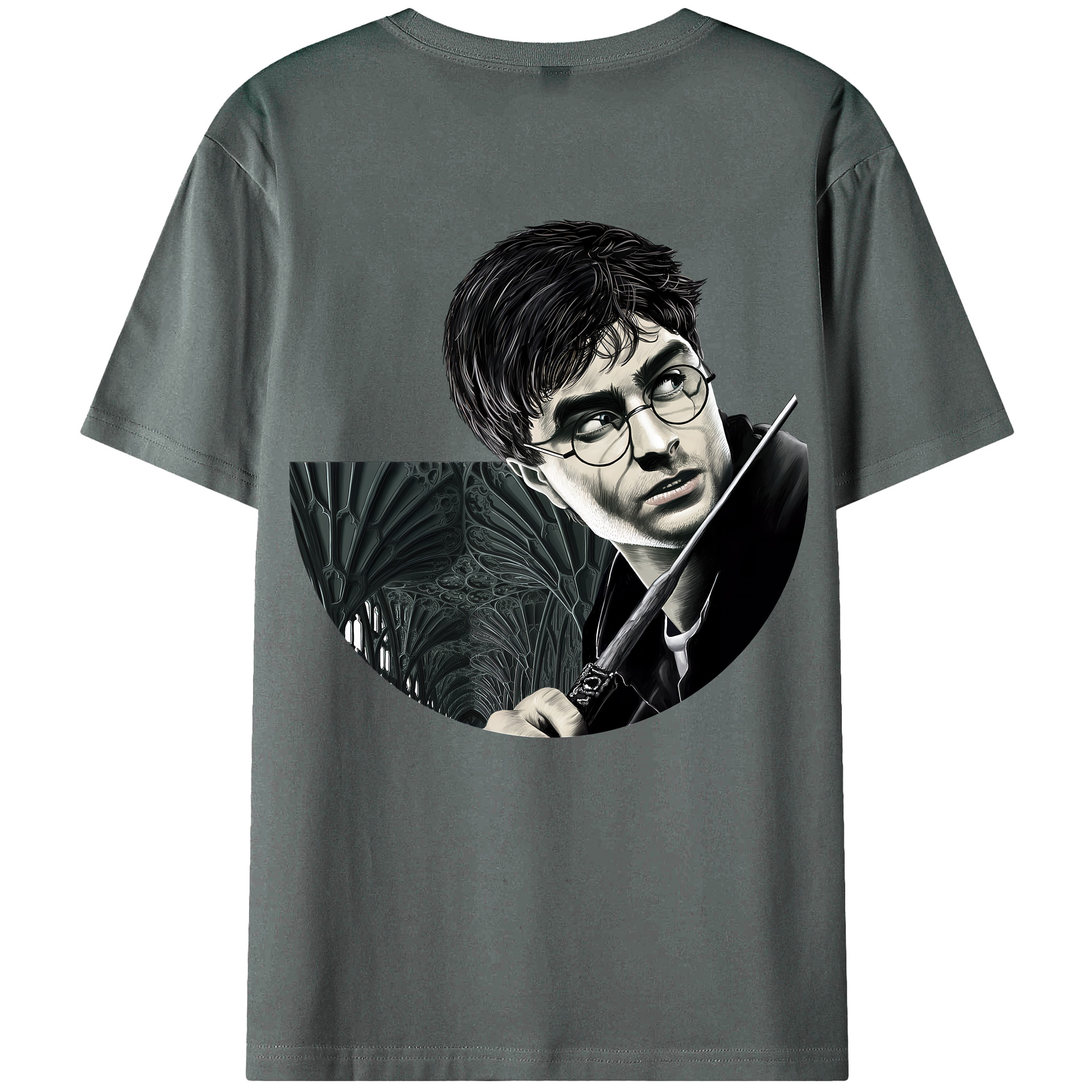 （画像用） Harry Potter ハリー・ポッターシリーズ 綿100％ メンズ半袖Tシャツ（バックプリント） 通気性